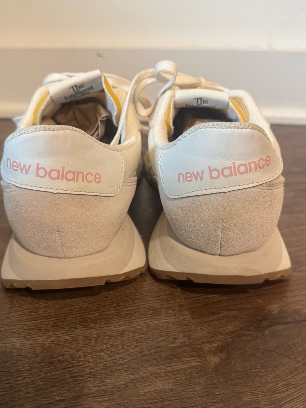 New Balance Cream and Pink Retro Runner Sneakers - Picture 3 of 5